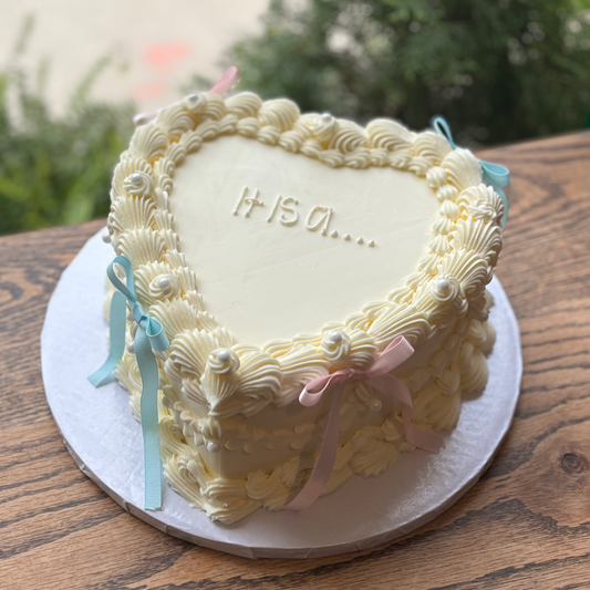It's a... Heart Ribbon Cake