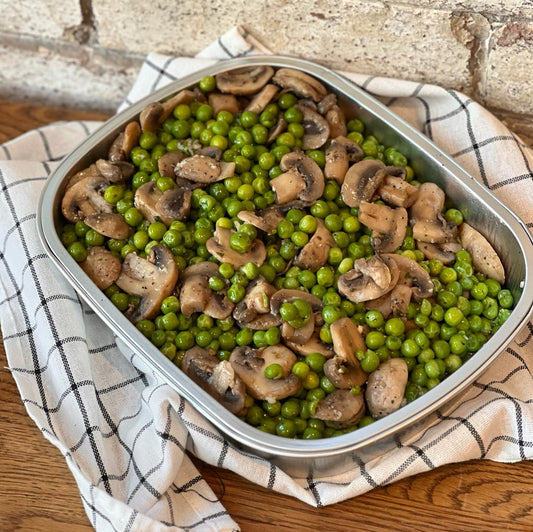 Mushrooms and peas