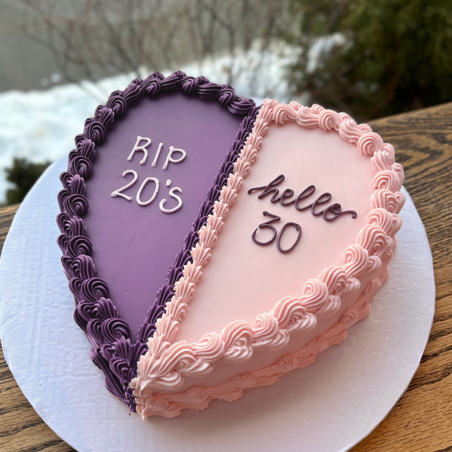 RIP Decade Heart Cake