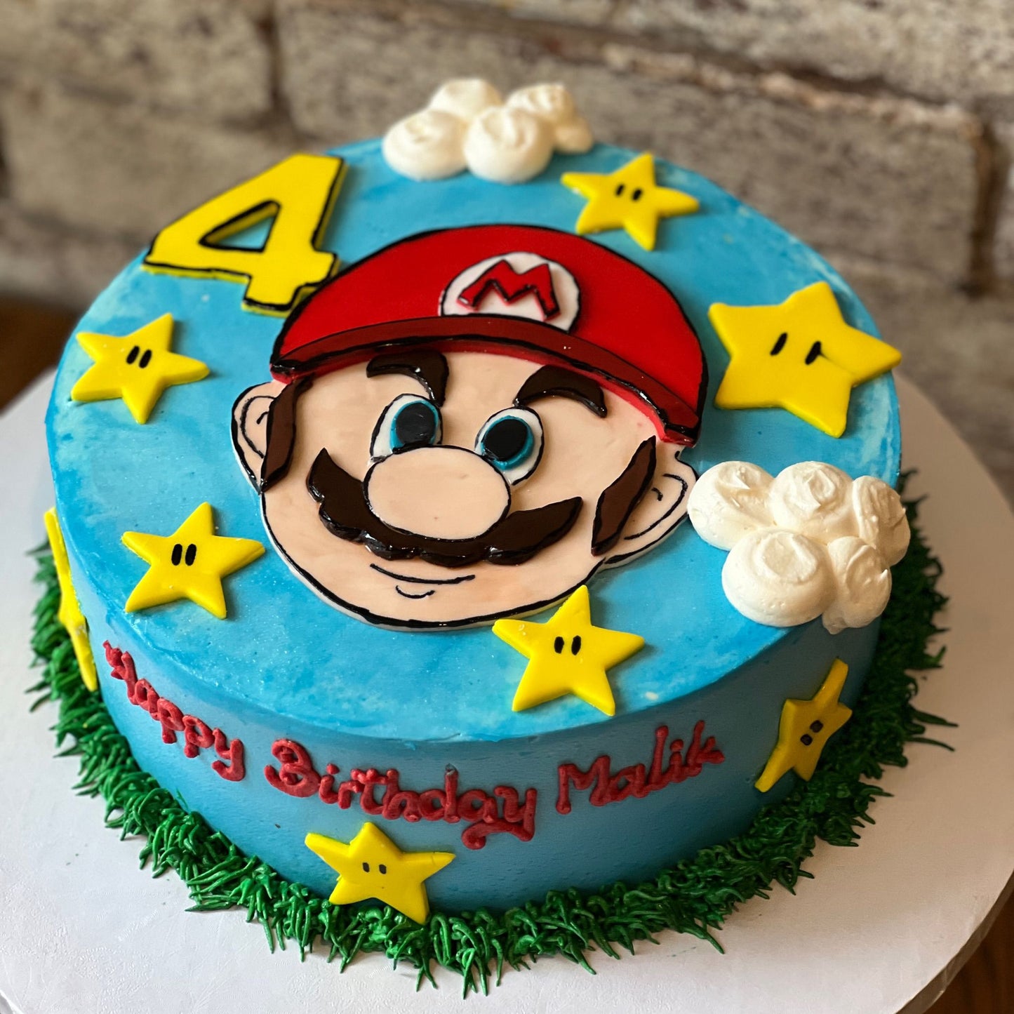 Super Mario themed birthday cake