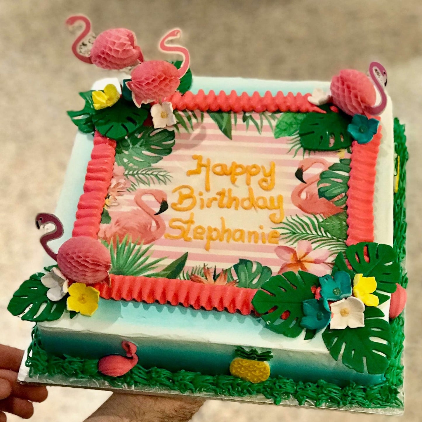 Flamingo themed cake
