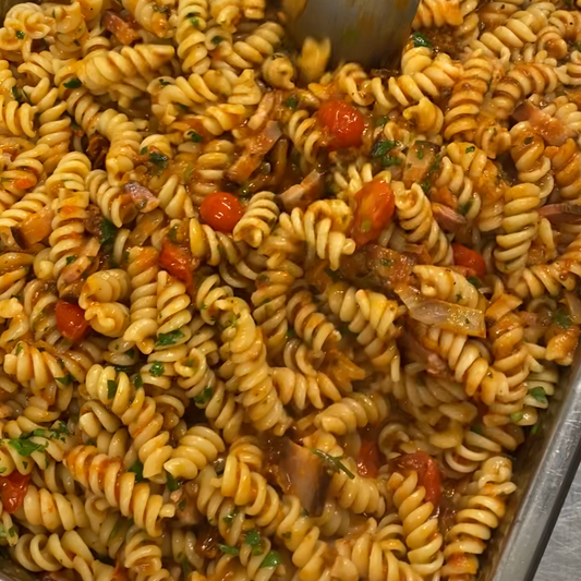 Fusilli Pasta in Tomato Sauce & Fresh Cherry Tomatoes