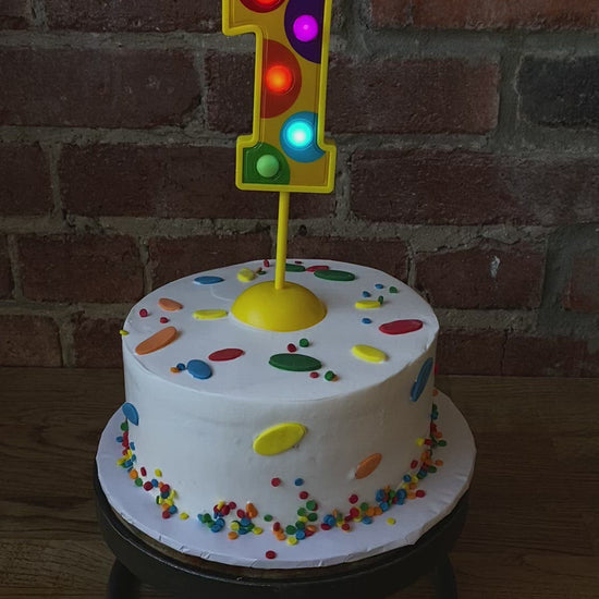 Video of light up number on cake