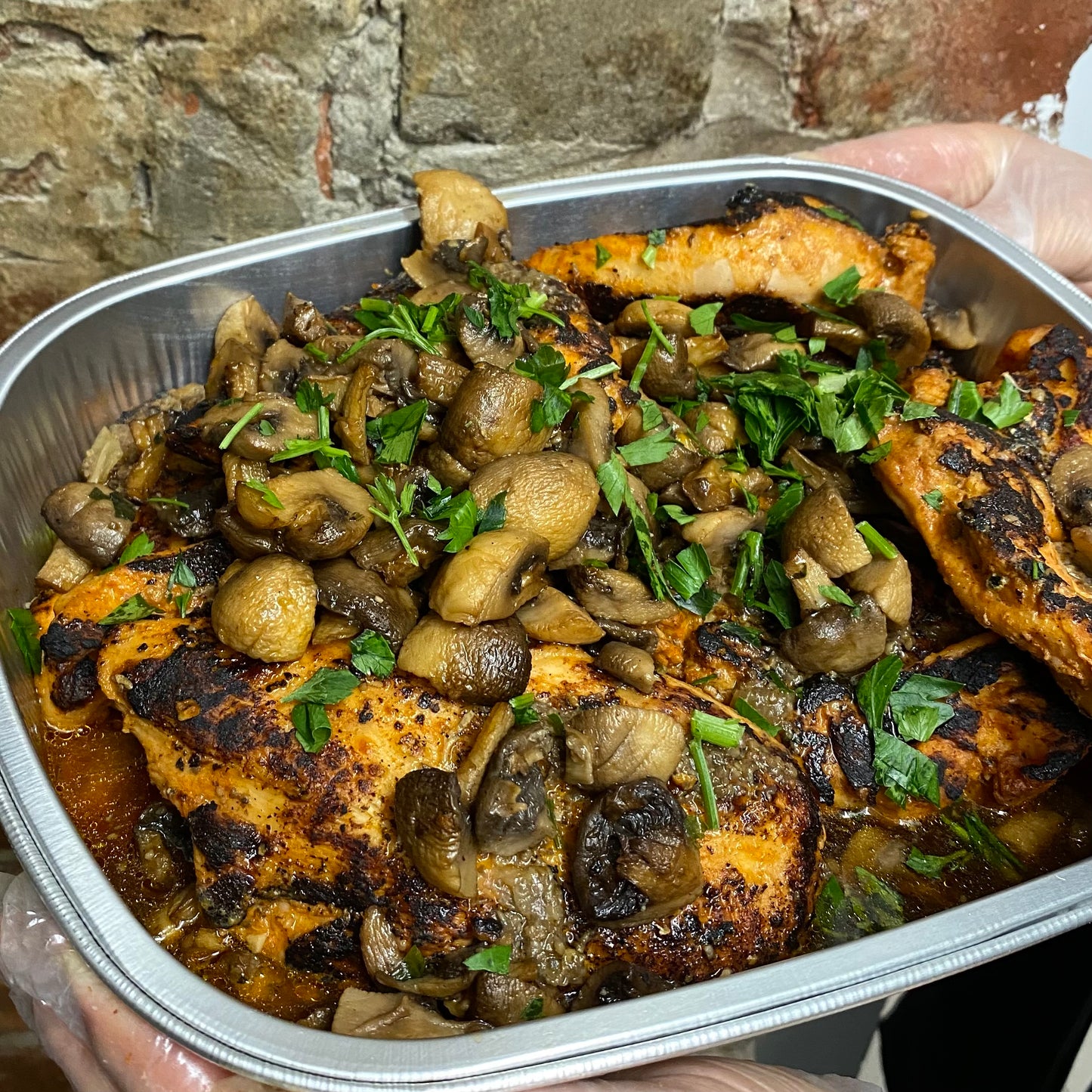 Grilled Chicken with Mushrooms