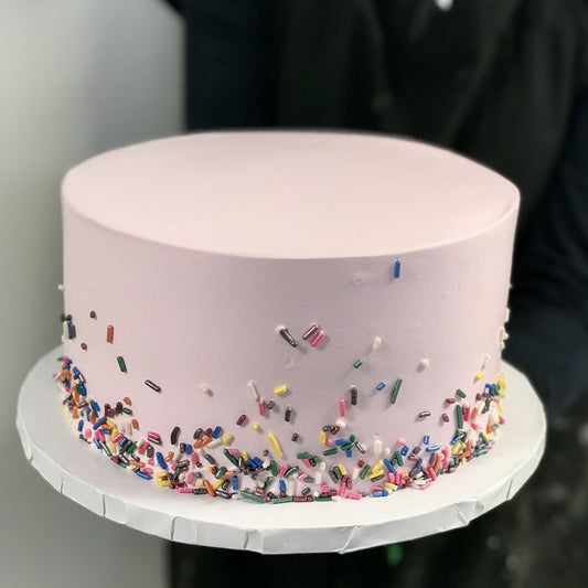 Pink pastel cake with sparkles