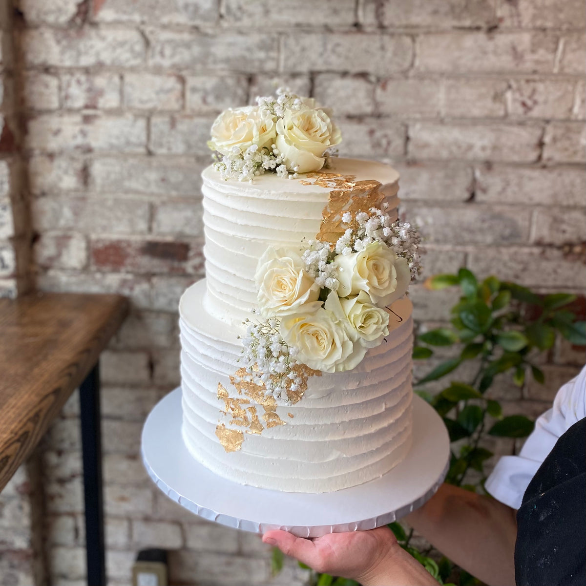 Simple 2 Tier Buttercream Wedding Cakes
