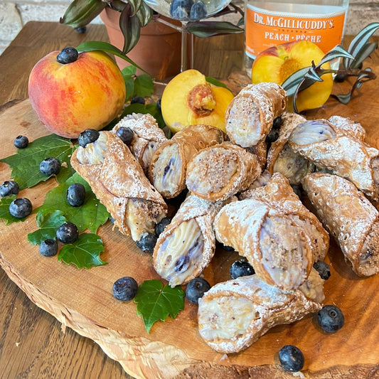 Blueberry Crumble with Peach Liqueur
