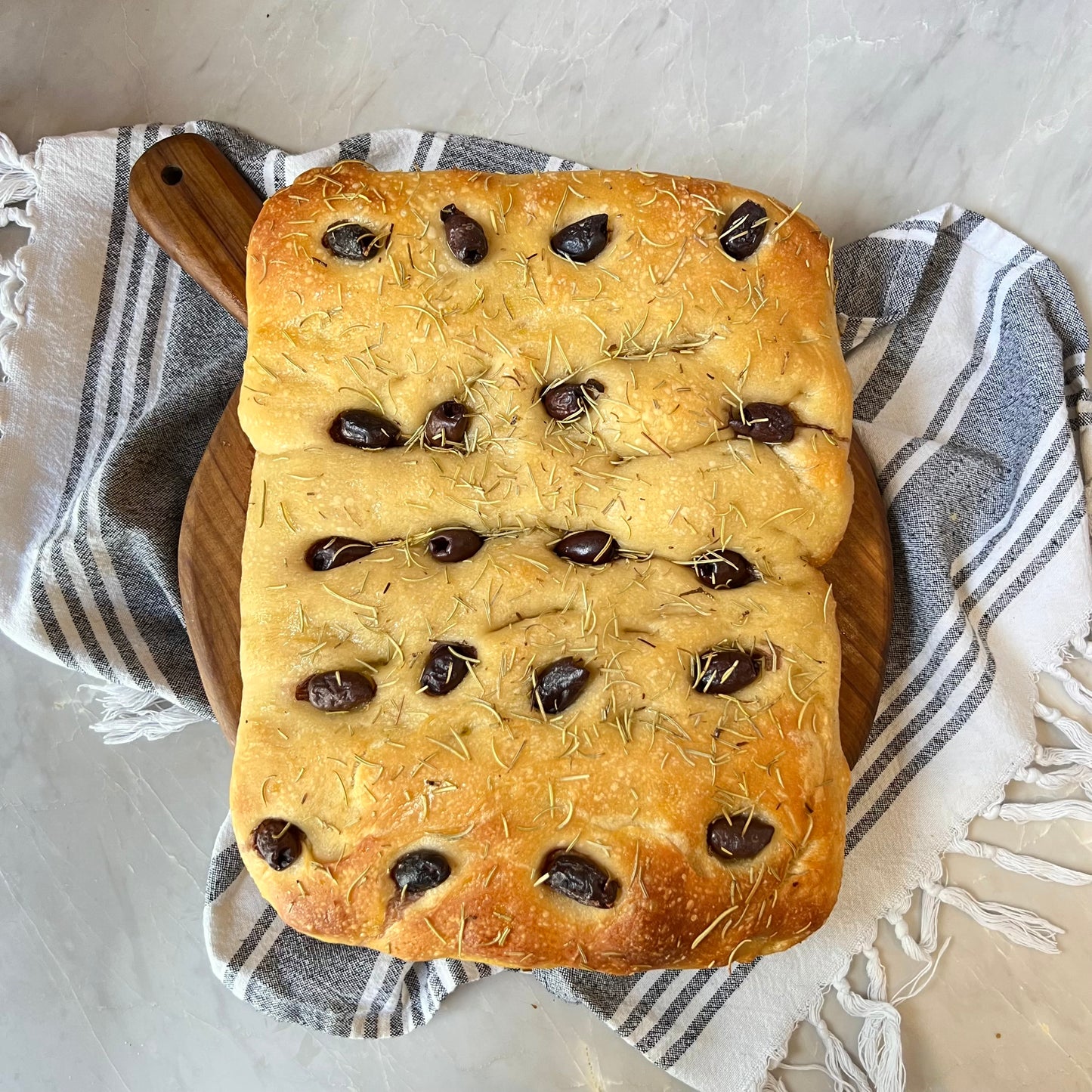 Focaccia Pugliese (Black Olives and Rosemary)