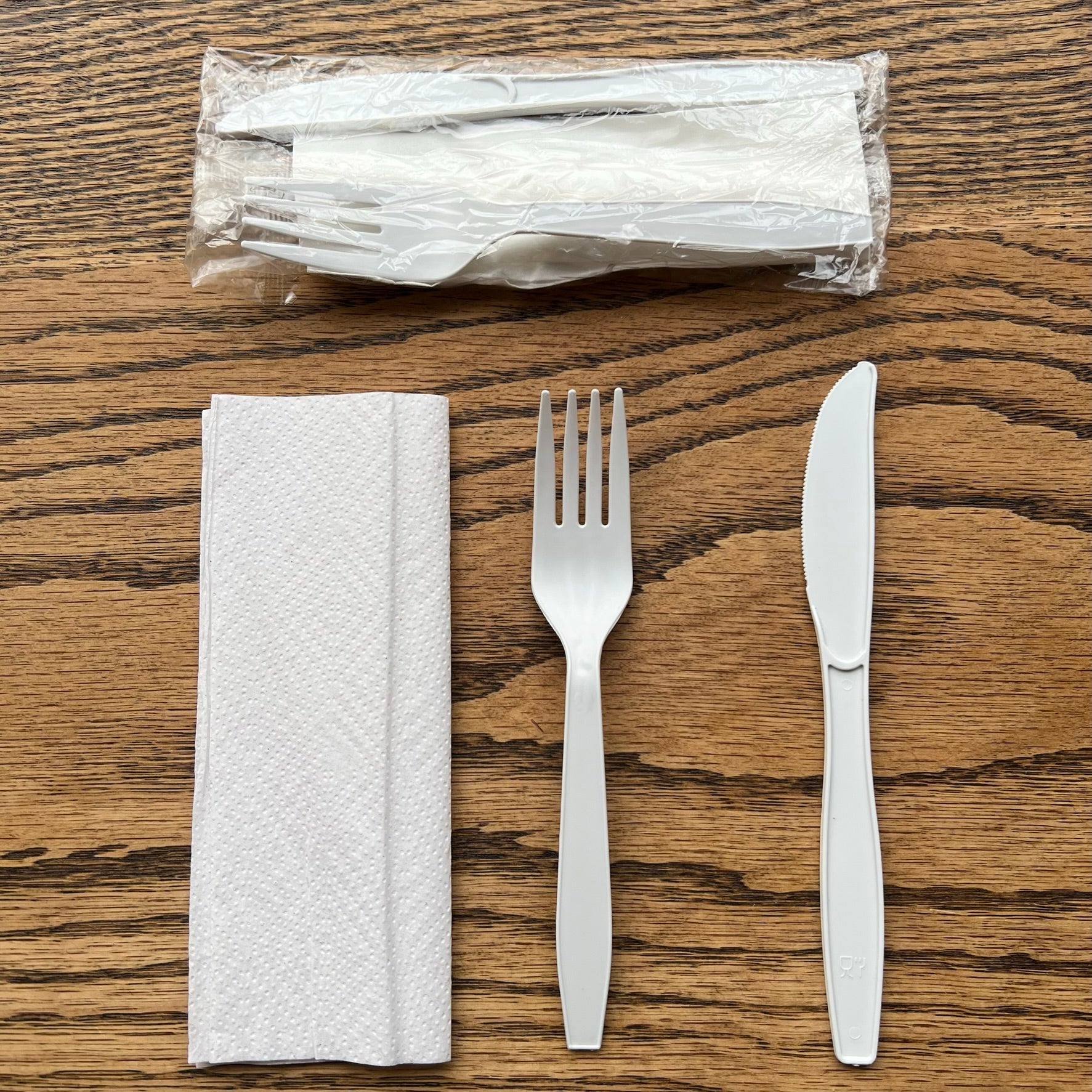 3-Piece White Cutlery Set
