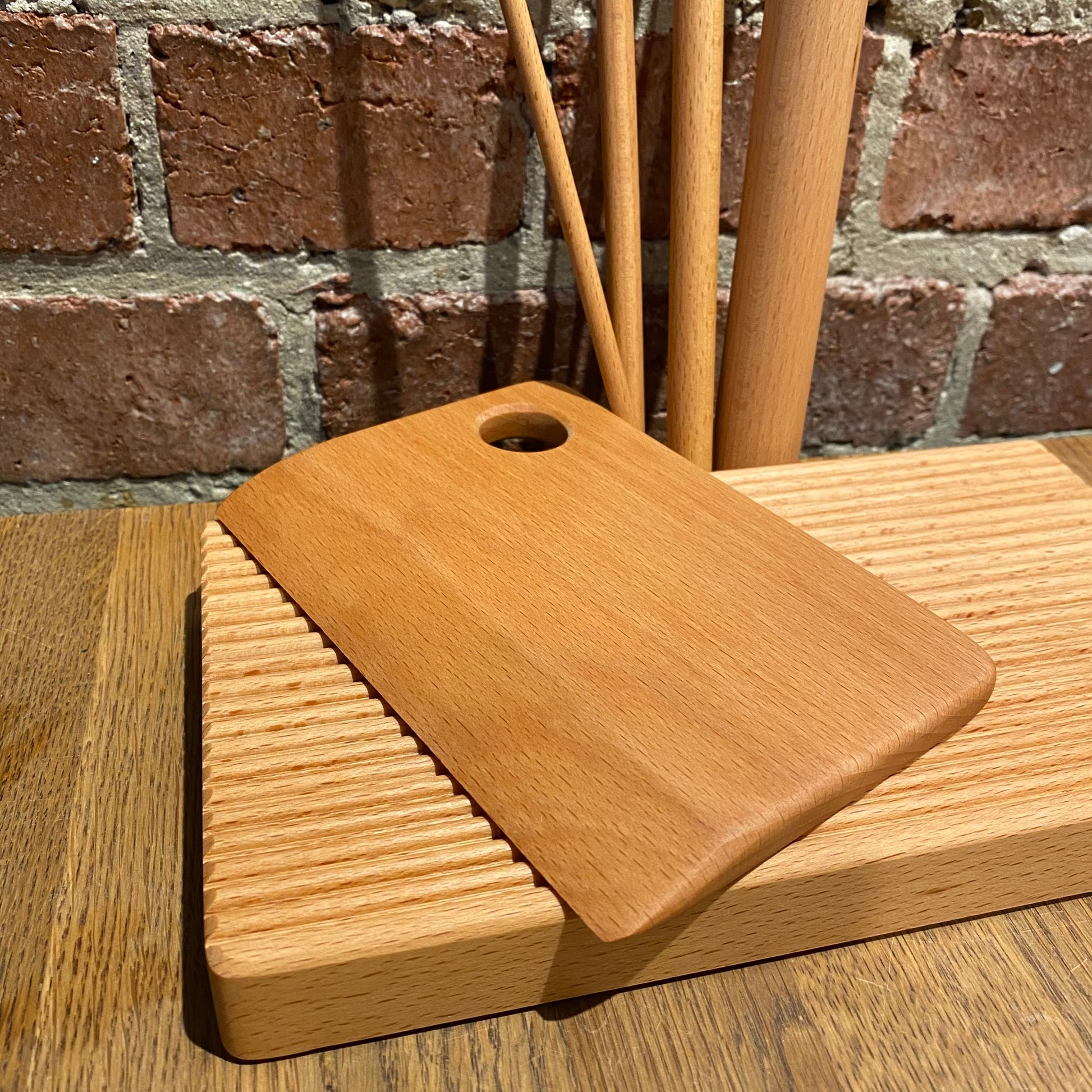 Pasta Making Tools - 6 Piece Pasta Board Set - Dark Wood