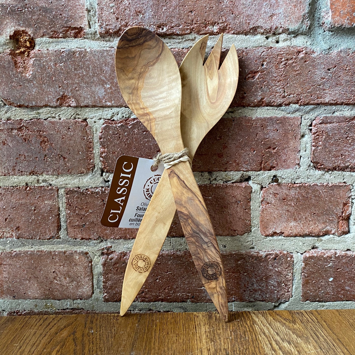 Olive Wood Salad Serving Utensils