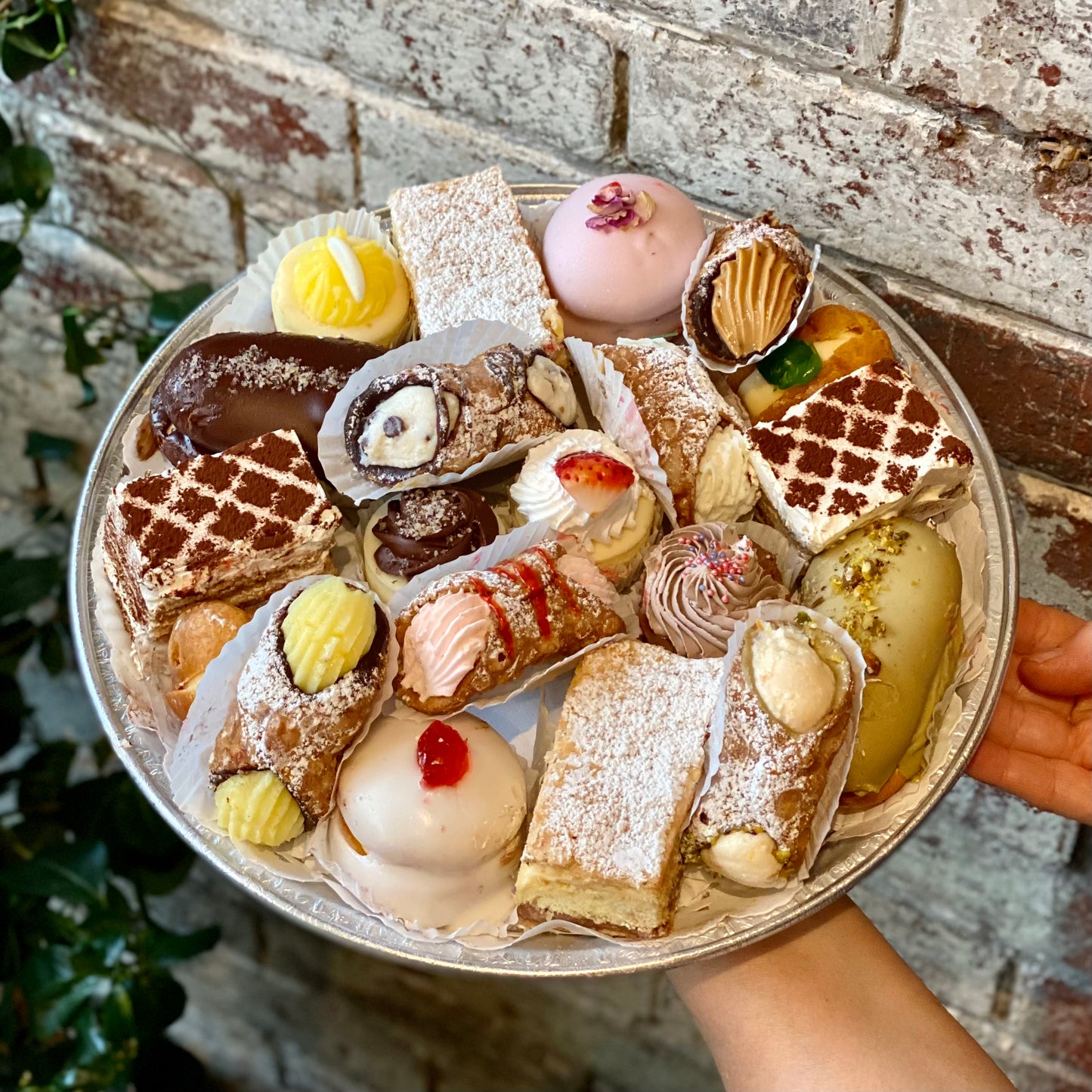 Platter of Italian pastries