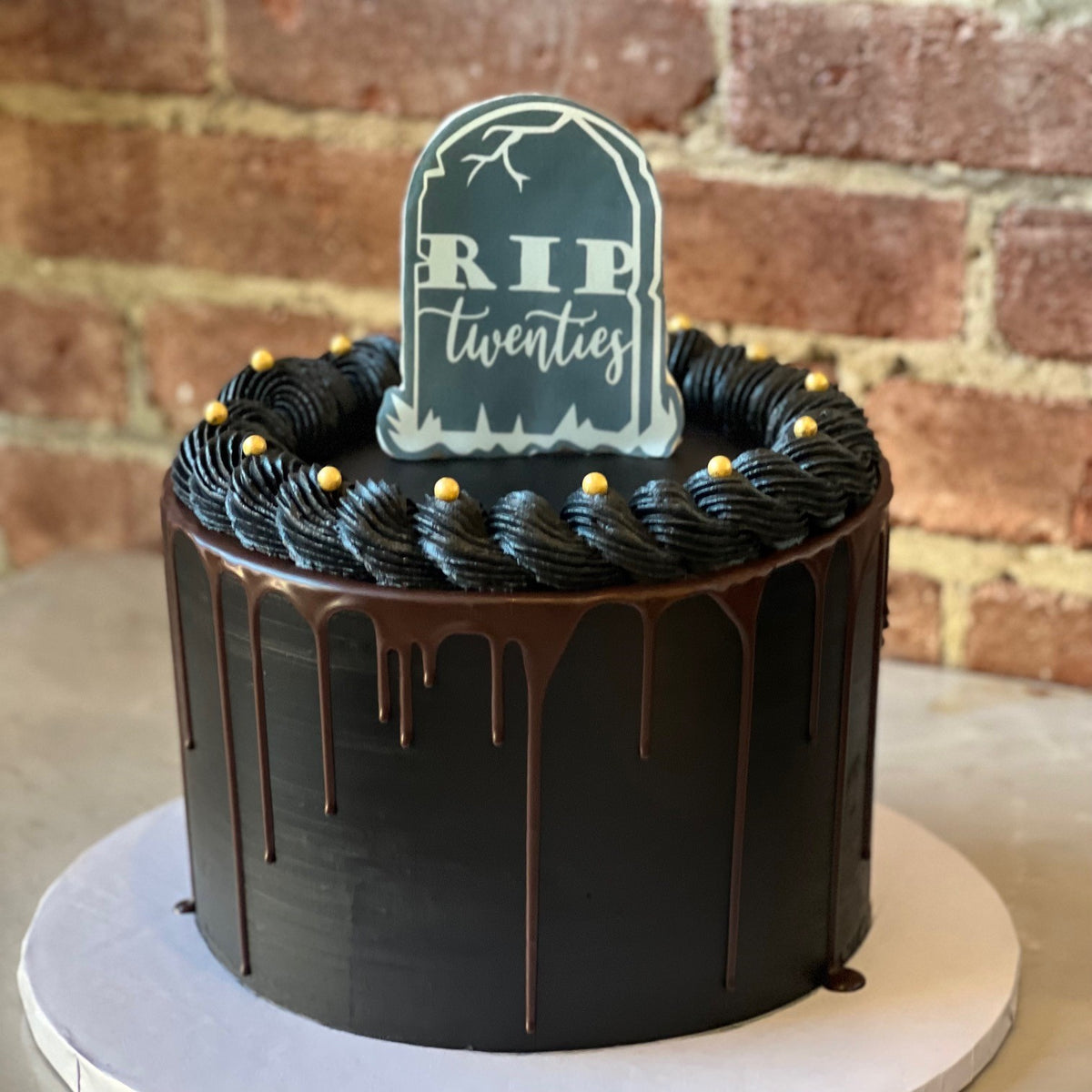 Halloween cake with tombstone