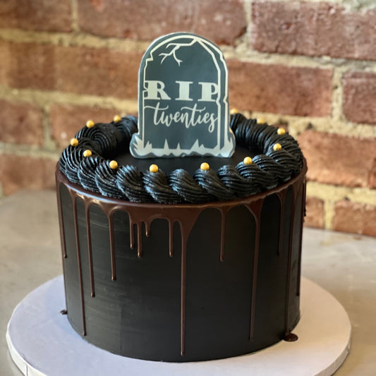 Halloween cake with tombstone
