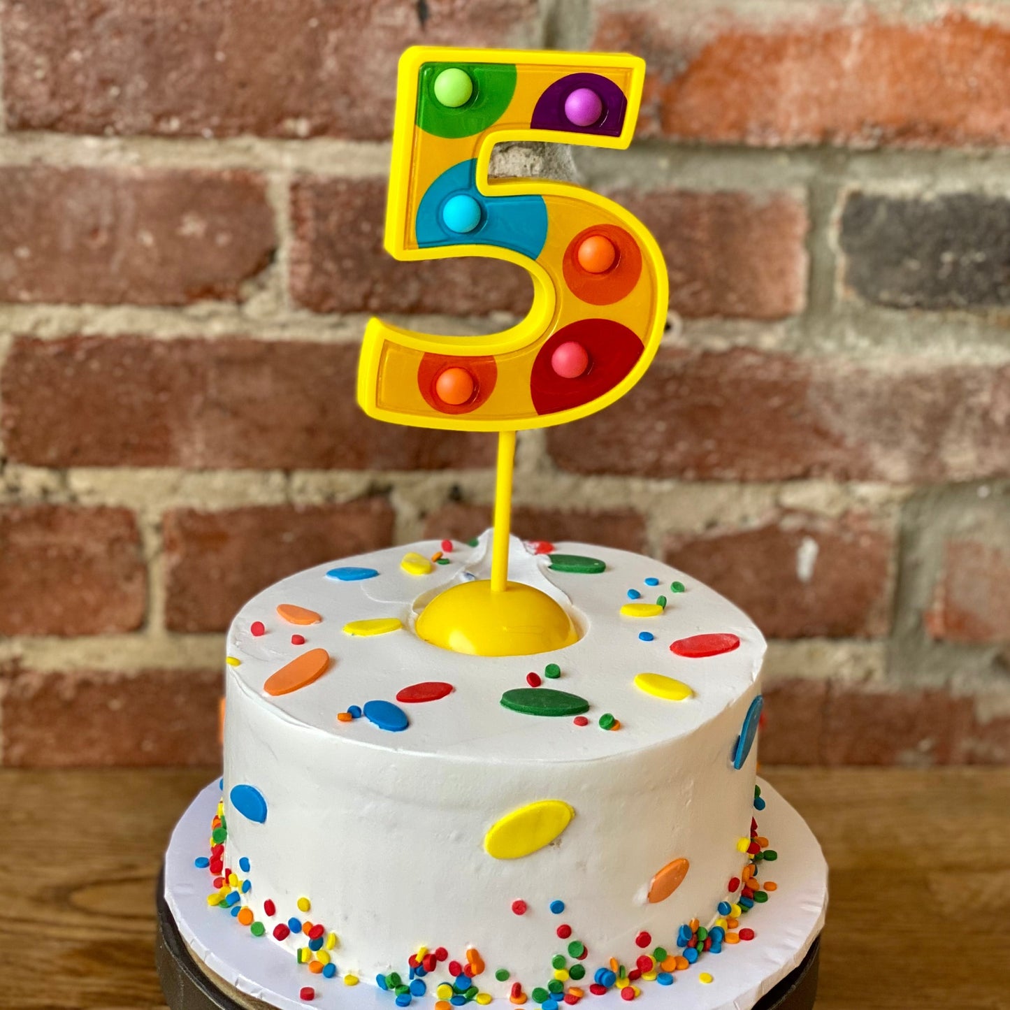 Kids birthday cake light up number five