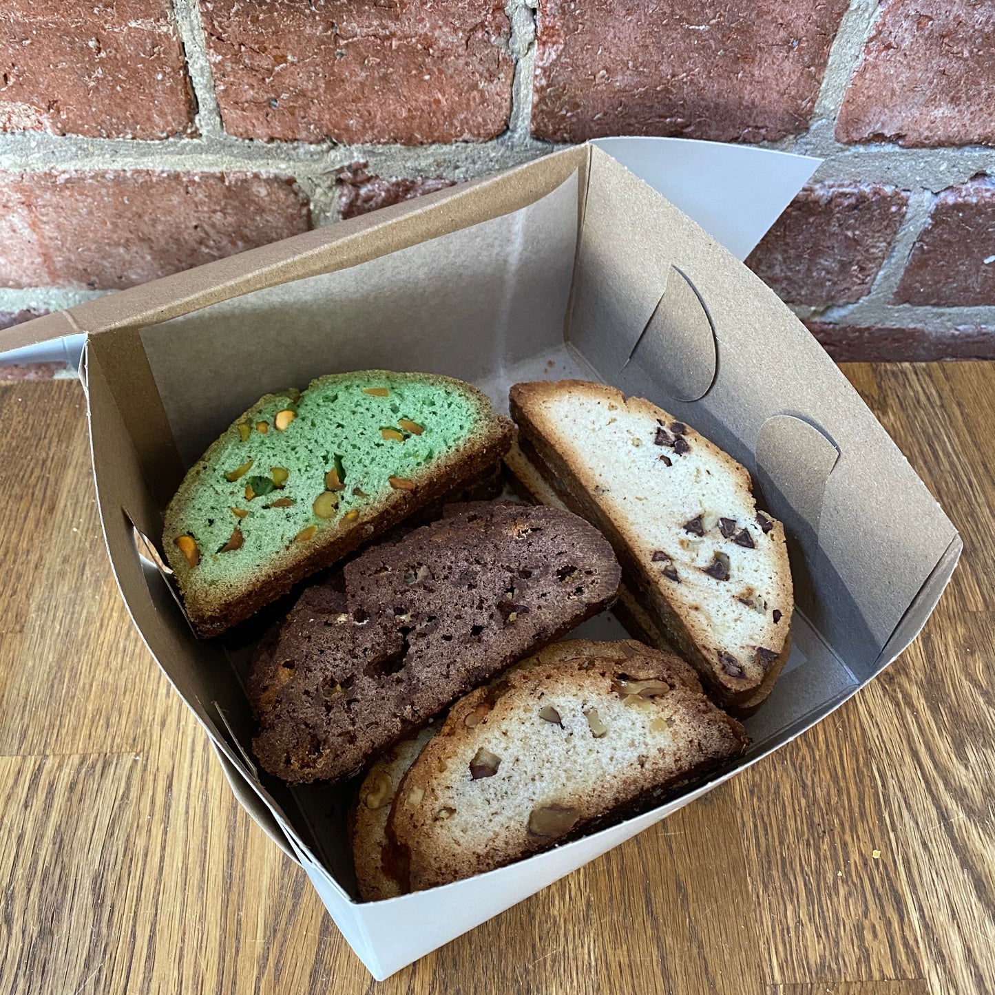 Box of assorted biscotti flavours