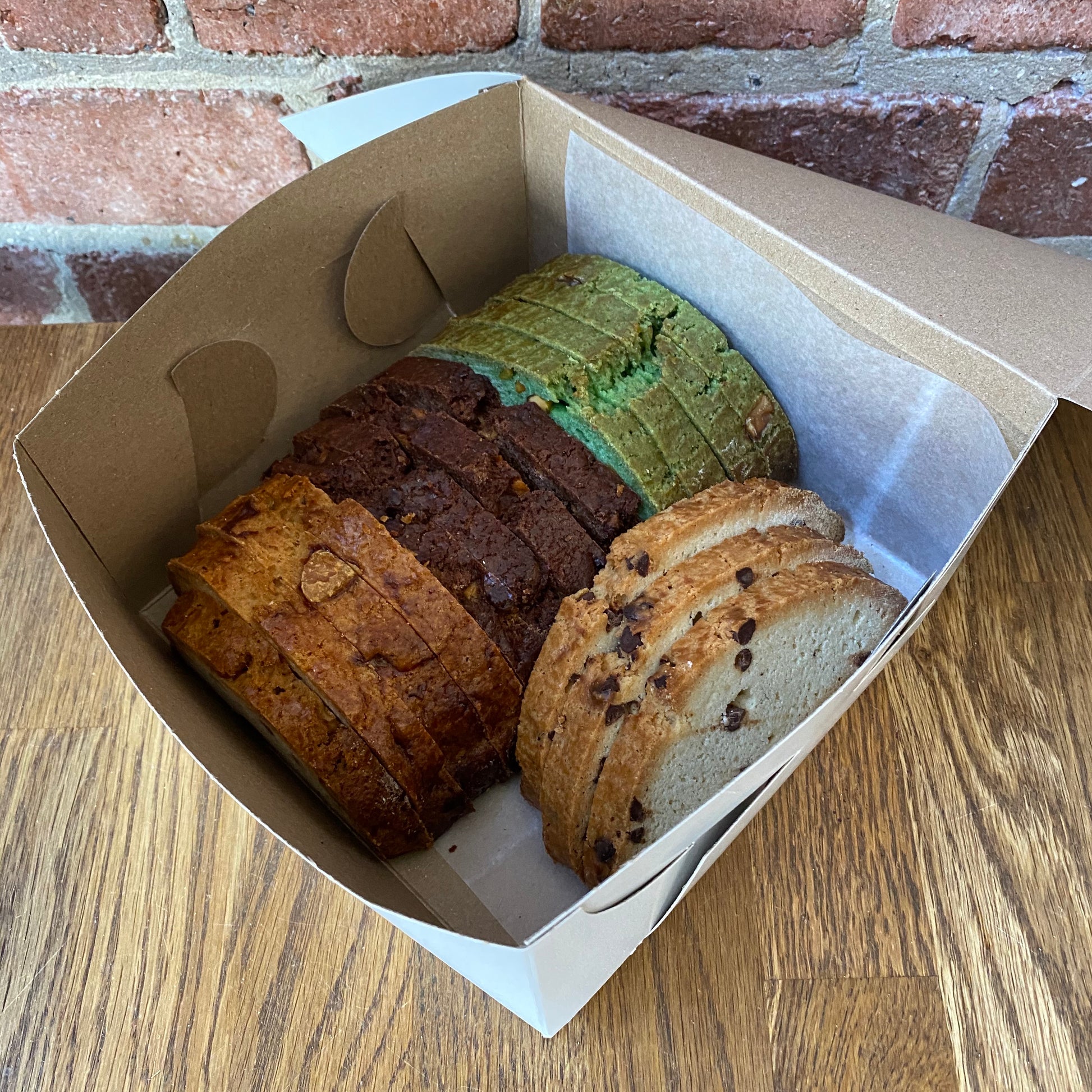 Box of assorted biscotti flavours