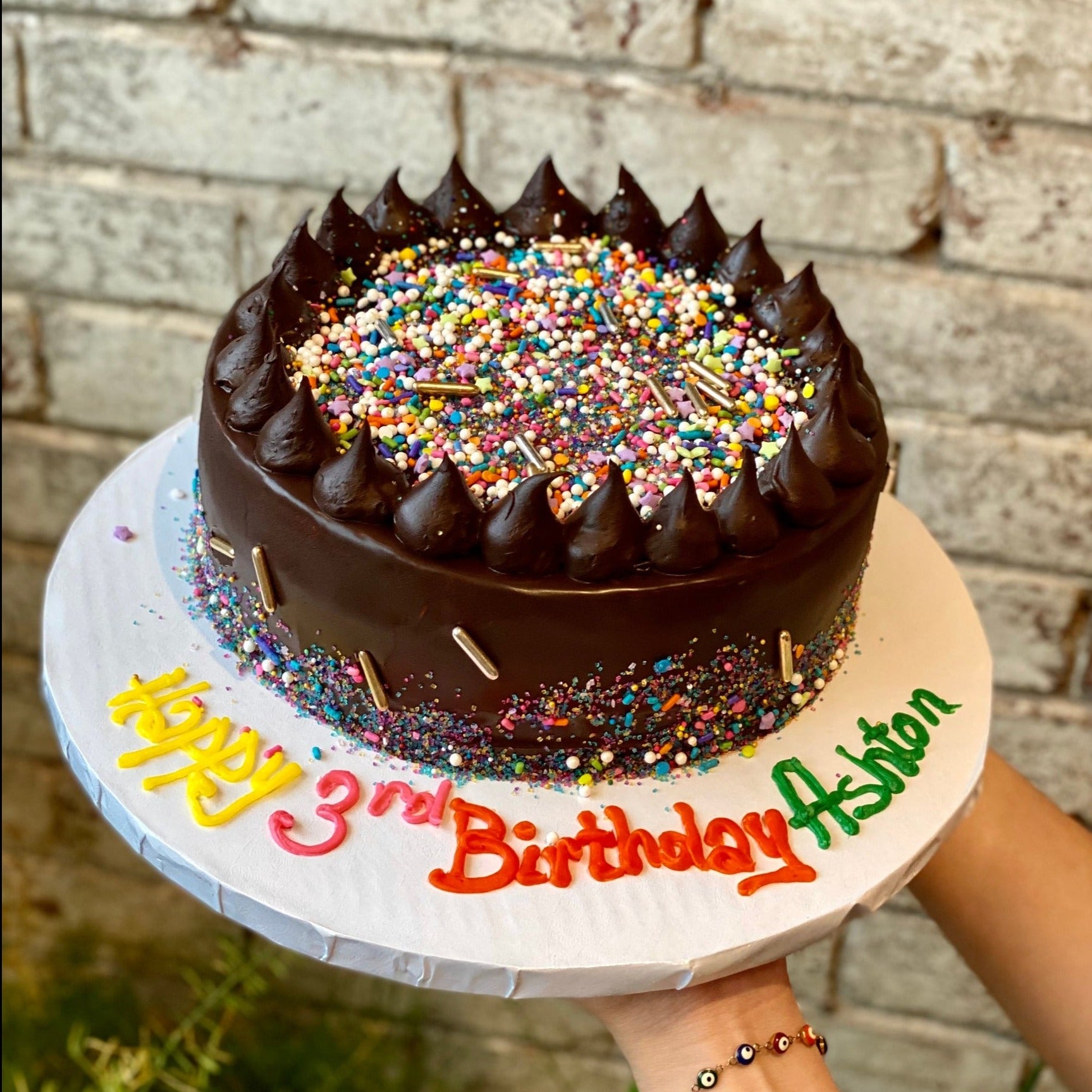 Chocolate cake with sparkles